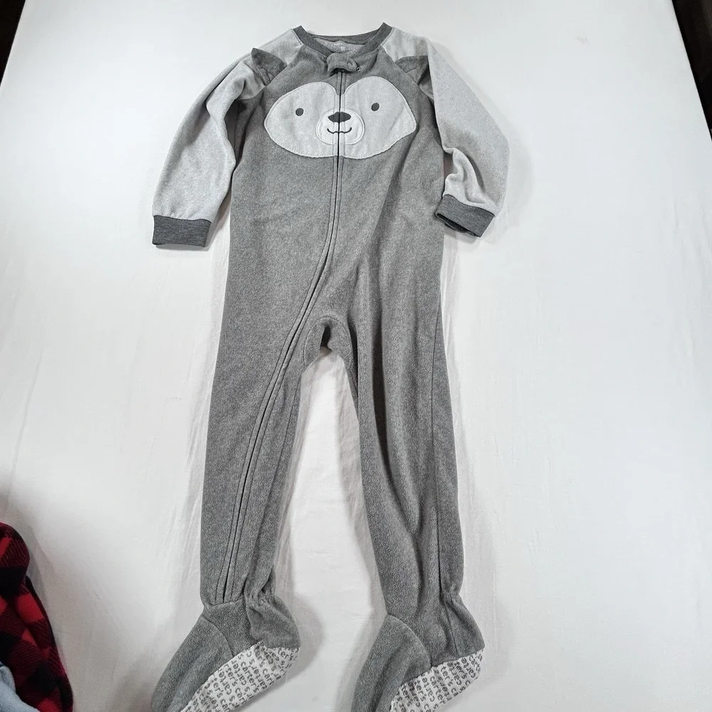 4 Boys Footie Pajamas Sleepwear 3T Carters Reindeer Tiger Sea Animal
